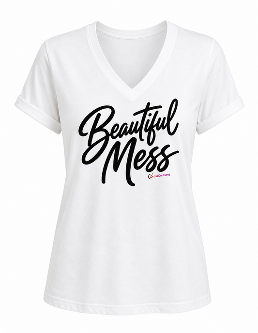 Beautiful Mess - White Unisex Graphic Tee