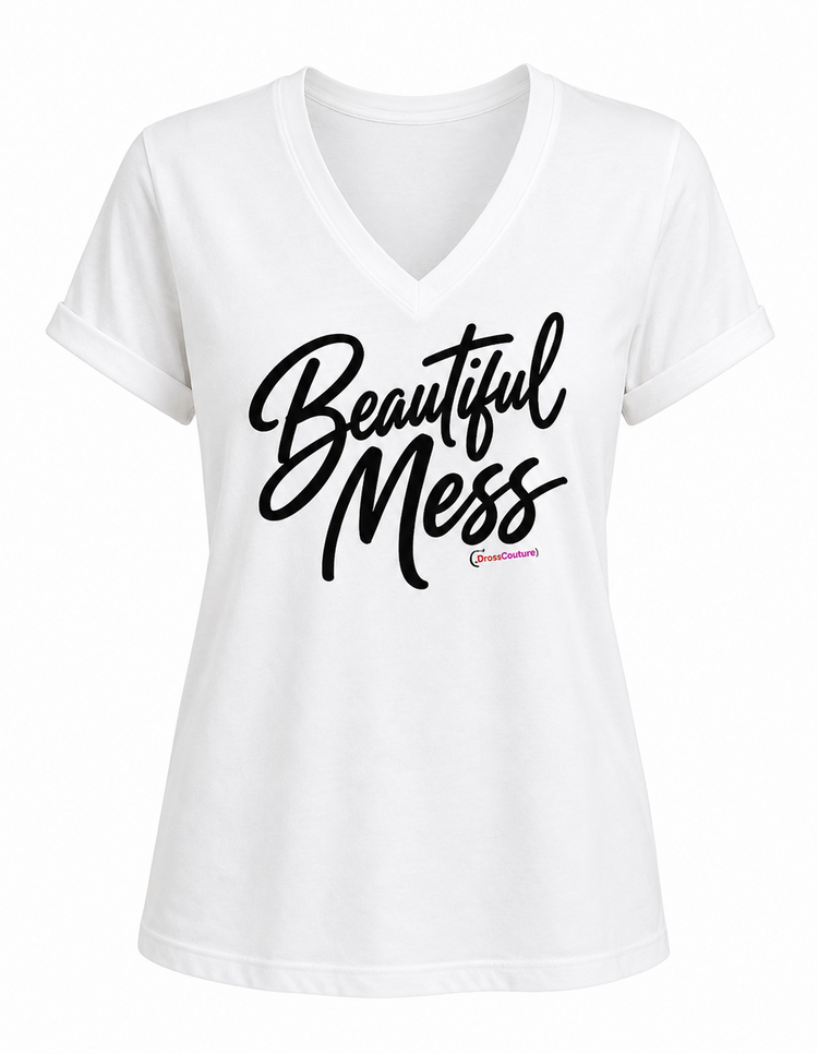Beautiful Mess - White Unisex Graphic Tee