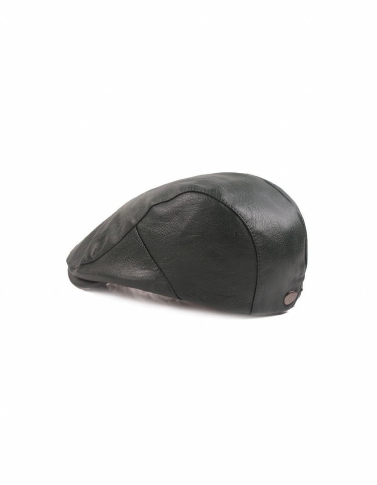 Dark Green Vegan Leather Cap