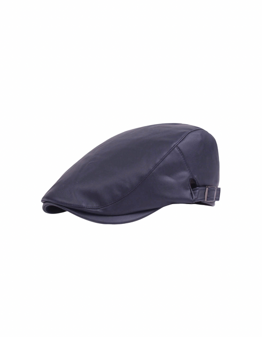 Blue Vegan Leather Cap