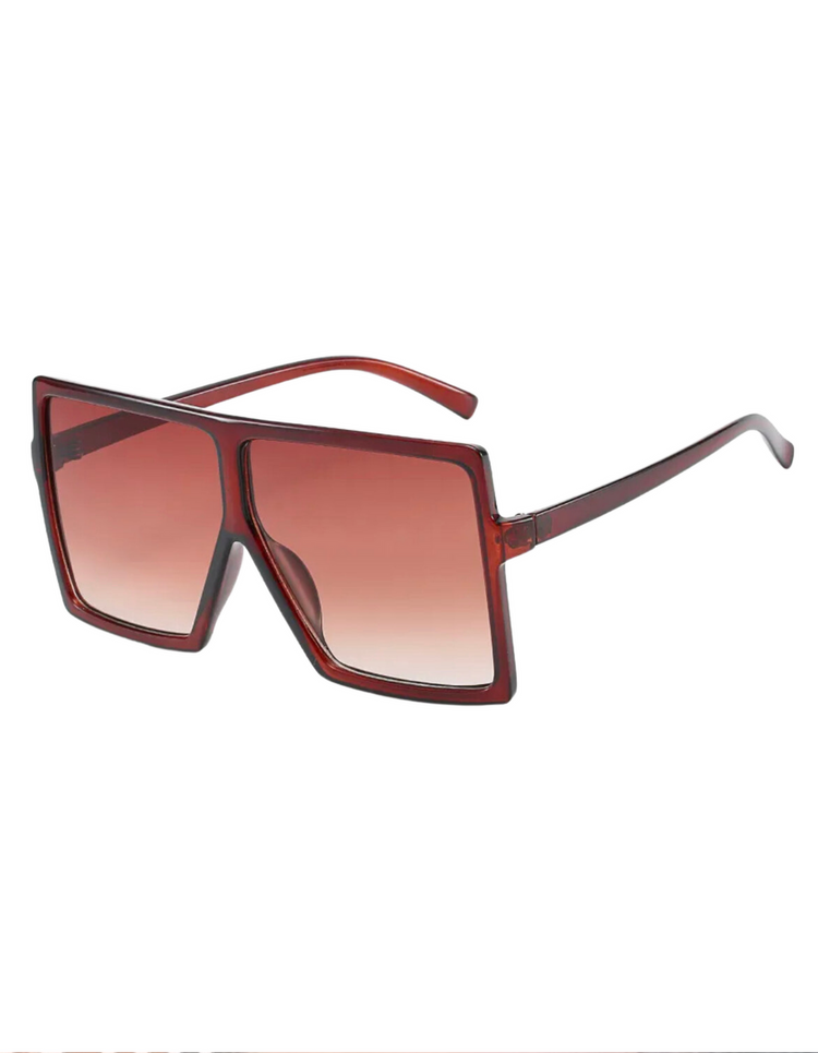 Square Oversized Vintage Sunnies Brown